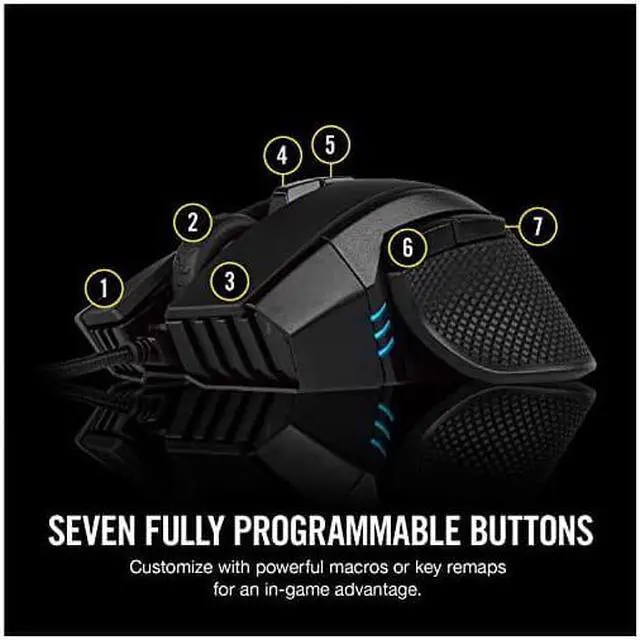 Alt view image 5 of 7 - Ironclaw RGB FPS and MOBA Gaming Mouse 18000 DPI Optical Sensor Backlit RGB LED Black