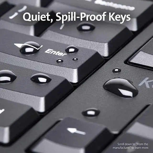 Alt view image 4 of 6 - Pro Fit Ergonomic Wired Keyboard Black K75400US
