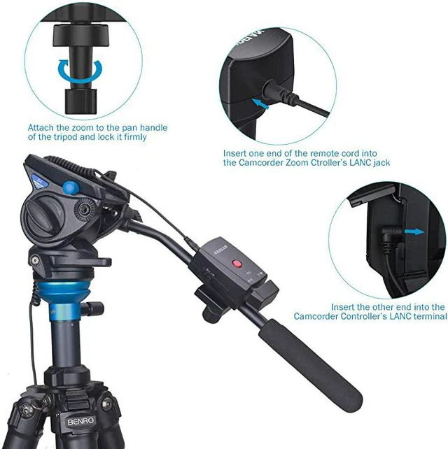 Alt view image 4 of 7 - Lanc Camcorder Zoom Controller Video Camera Zoom and Video Recording Remote Control with 25mm Jack Cable for Sony 190P 150P 198P VX2000E Canon Panasonic Camera