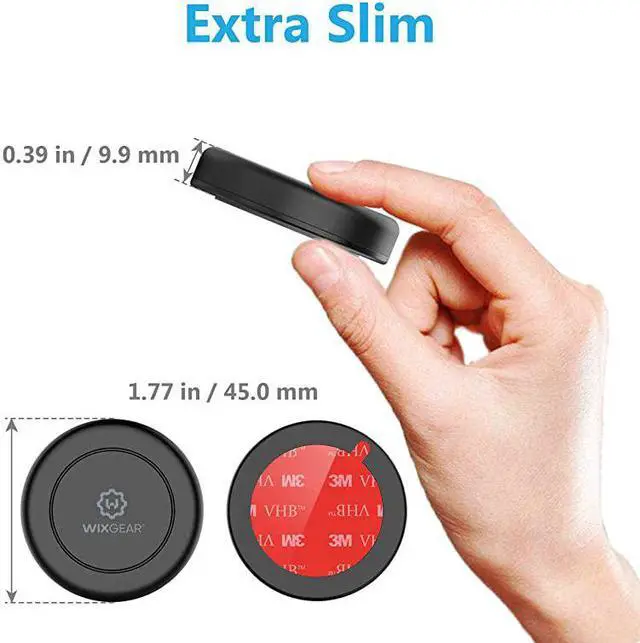 Alt view image 5 of 7 - Universal Flat Stick On 2 Pack Dashboard Magnetic Car Mount Holder for Cell Phones and Mini Tablets with Fast SwiftSnap Technology Extra Slim