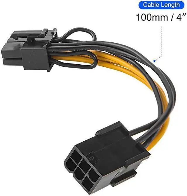 Alt view image 5 of 7 - 6 Pin to 8 Pin Pcie Adapter Cable  2Pack 6pin to 8pin PCIe Express Power Adapter Cable 4 Inches 10CM