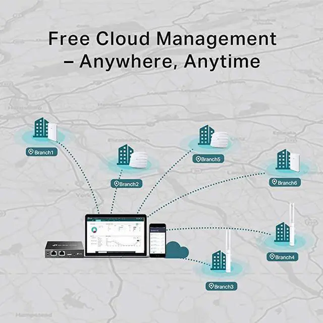 Alt view image 7 of 7 - Omada AC1750 Gigabit Ceiling Mount Wireless Access Point | Business Mesh WiFi Solution | MUMIMO Seamless Roaming | PoE Powered | SDN Cloud Access Omada app for Easy Management EAP245