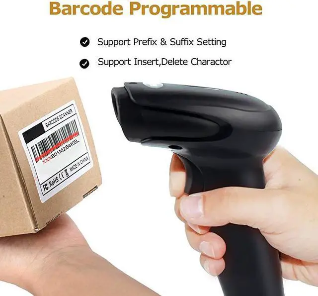 Alt view image 4 of 7 - USB Wireless Barcode Scanner Handheld Laser Barcode Reader 24GHz Wireless USB20 Wired with Receiver Storage of up to 10000 Code