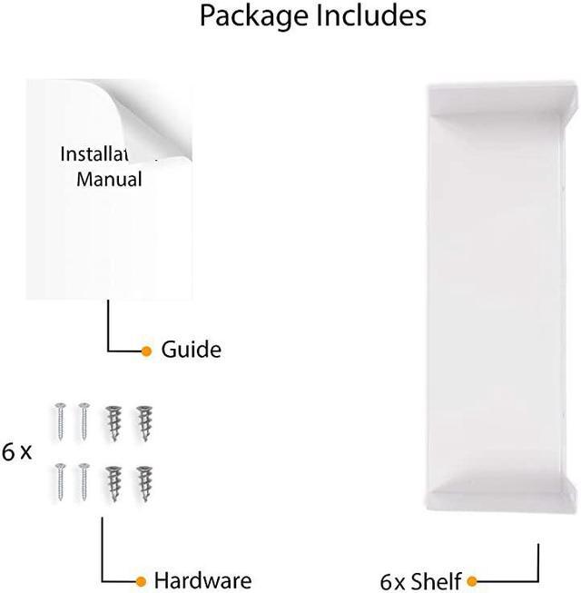 Alt view image 5 of 6 - U Shape Bookshelf Wall Mountable Metal CD DVD Storage Rack White Set of 6