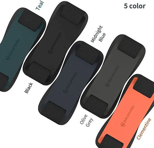 Alt view image 6 of 7 - Silicone Mobile Phone Grip with Stand Cell Phone Stand for Desk Secure iPhone Holder Strap for All Smartphone Sinji Grip Silicone Midnight Blue