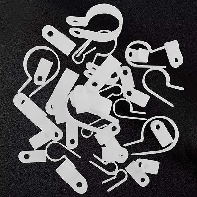 Alt view image 4 of 6 - 225pcs 9 Size White Nylon RType Cable Clamp Fastener Assortment Kit for 18 316 14 516 38 12 58 34 1 Inch Dia Wire Tube Plastic Wire Cord Clip Fixer