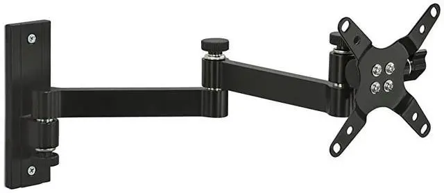 Alt view image 2 of 7 - Full Motion Computer Monitor Wall Mount Articulating Arm Fits Single Monitor Screens 19 20 215 22 24 27 30 Inches VESA 75 and 100 Compatible 33 lb Capacity Black