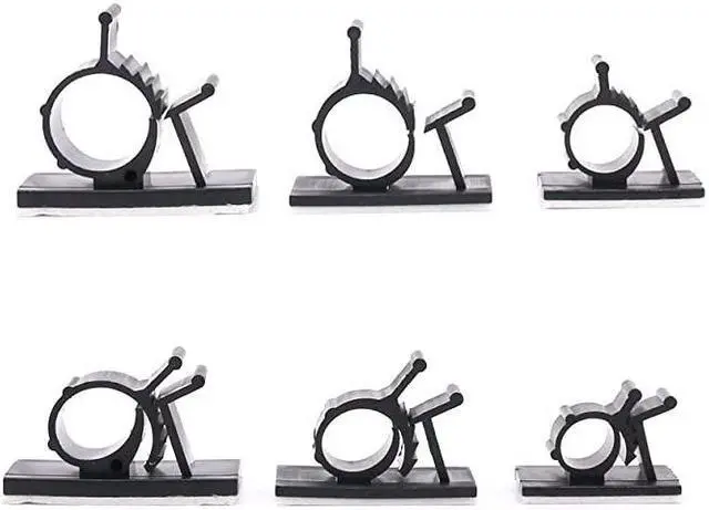 Alt view image 3 of 7 - 100Pcs 3 Sizes Adjustable Multipurpose SelfAdhesive Cable Clips Wire Clamps Cord Holders Cable Organizers for Cord Management