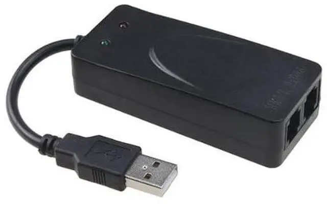 Alt view image 4 of 5 - 56K Voice Fax Data External V90 V92 Modem With Dual Ports Compatible With Windows 98SE2000MEXPVistaWin 7 and Support AutoDial Tone and Pulse Dialing Auto Answer Auto Retrain Black Color