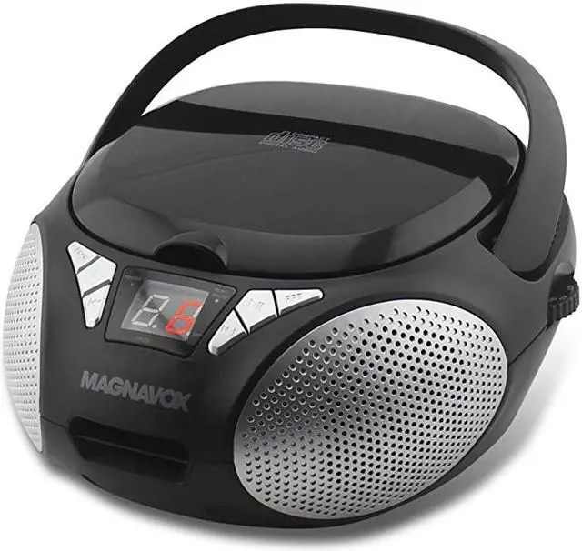 Main image of MD6924 Portable Top Loading CD Boombox with AMFM Stereo Radio in Black | CDRCDRW Compatible | LED Display | AUX Port Supported | Programmable CD Player |