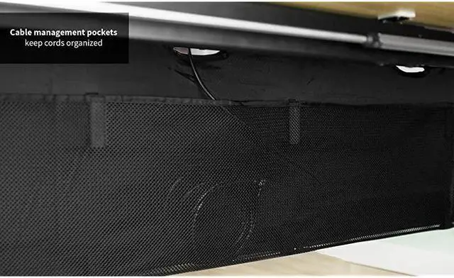 Alt view image 5 of 7 - Black 60 inch Under Desk Privacy and Cable Management Organizer Sleeve Wire Hider Kit Panel System DESKSKIRT60