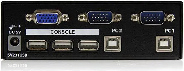 Alt view image 3 of 4 - com 2 Port VGA USB KVM Switch VGA KVM Switch 1920x1440 USB 20 KVM Video Switch SV231USBBlack