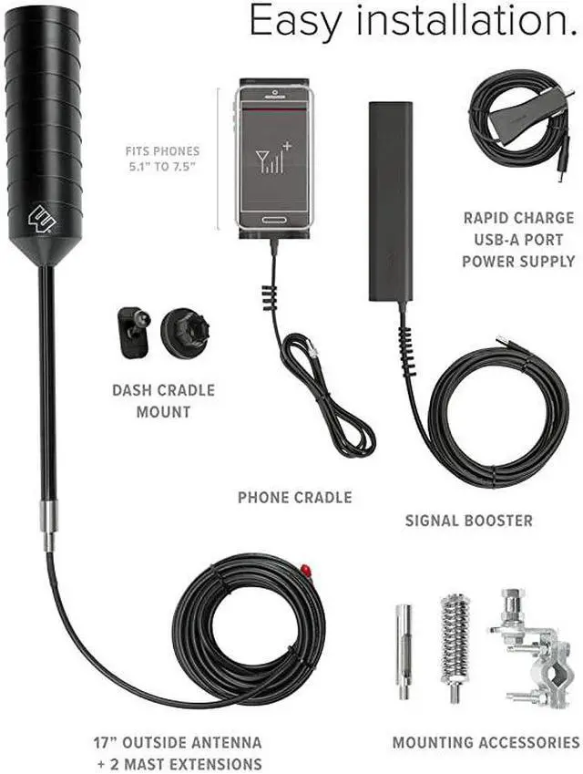 Alt view image 5 of 7 - Drive Sleek OTR (470235) Truck Cell Phone Signal Booster | U.S. Company | All U.S. Carriers - Verizon, AT&T, T-Mobile, Sprint & More | FCC Approved
