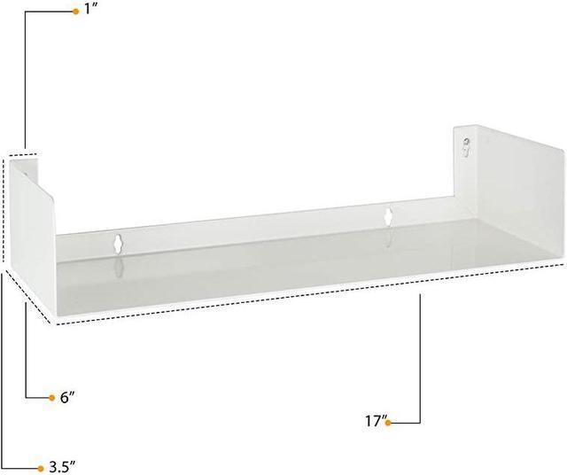 Alt view image 4 of 6 - U Shape Bookshelf Wall Mountable Metal CD DVD Storage Rack White Set of 6