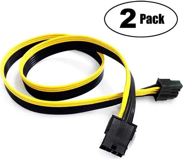 Main image of PCIe 8 pin Extension Cable 8 pin Female to 86+2 pin Male PCI Express Power Extension Cable 25 inches 2 Pack
