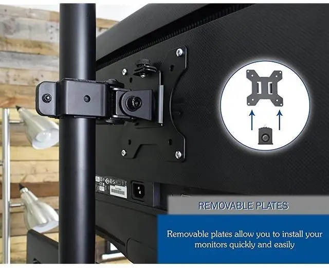 Alt view image 7 of 7 - Triple LCD Monitor Desk Mount Stand Heavy Duty and Fully Adjustable, 3 Screens up to 30 inches STAND-V003T