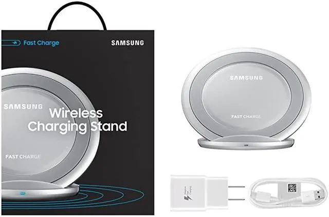 Alt view image 3 of 3 - Qi Certified Fast Charge Wireless Charging Pad + Stand Supports wireless charging on Qi compatible smartphones Silver