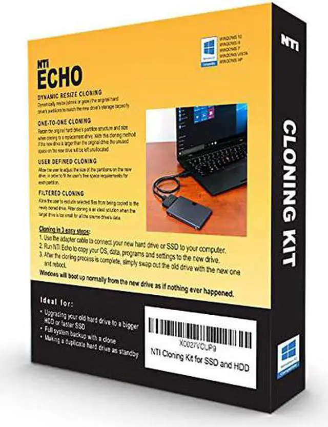 Alt view image 2 of 5 - Cloning Kit for SSD and Hard Disk Drives | New Version | Best Hard Drive Upgrade Kit | Echo Cloning Software and Advanced HighSpeed SATAtoUSB 3020 Adapter Cable Included