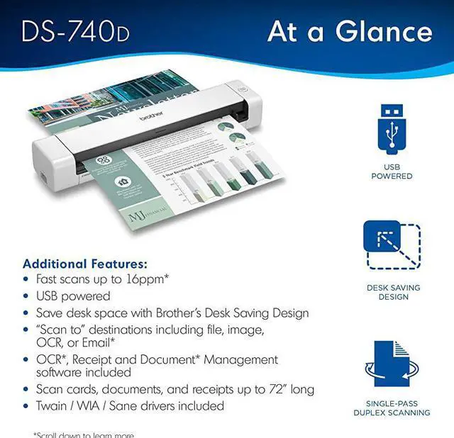 Alt view image 2 of 7 - DS740D Duplex Compact Mobile Document Scanner
