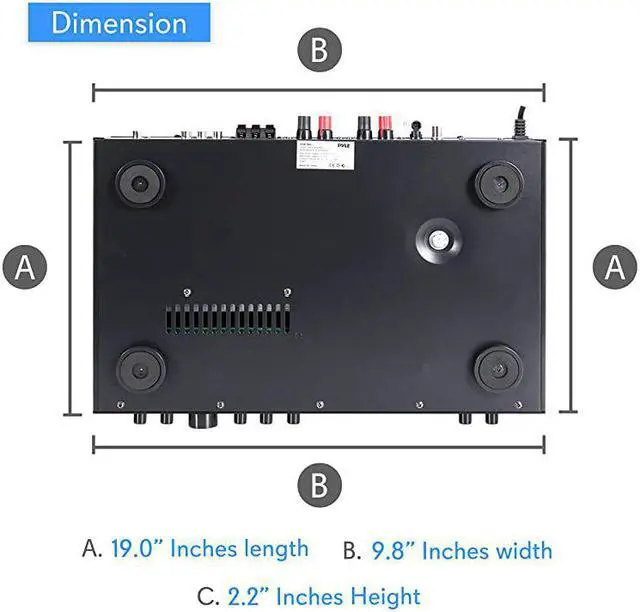 Alt view image 2 of 7 - 5 Channel Rack Mount Bluetooth Receiver Home Theater Amp Speaker Amplifier Bluetooth Wireless Streaming MP3USBSDAUXFM Radio 200 Watt w Digital ID3 LCD Display from PDA7BUBlack