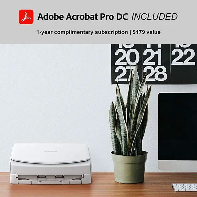 Alt view image 2 of 6 - ScanSnap iX1500 Deluxe with Adobe Acrobat DC Pro for Mac PC White