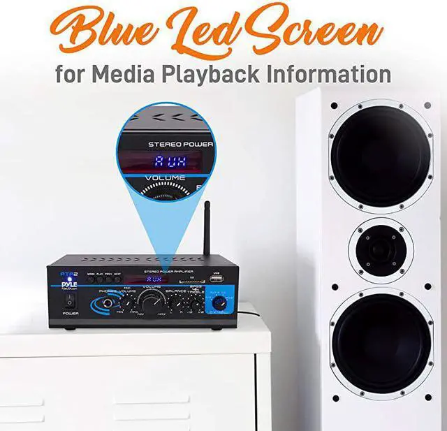 Alt view image 4 of 7 - Home Audio Power Amplifier System 2X40W Mini Dual Channel Mixer Sound Stereo Receiver Box w AUX Mic Input For Amplified Speakers PA CD Player Theater via RCA Studio Use  PTA2