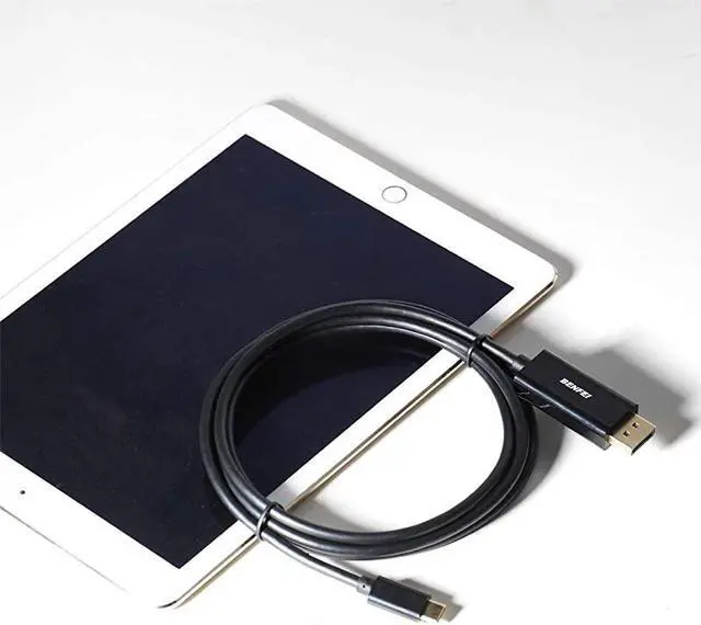 Alt view image 6 of 6 - USB C to DisplayPort 6 Feet Cable  USB TypeC to DP Adapter Thunderbolt 3 Compatible for MacBook Pro 20182017 MacBook AiriPad Pro 2018 Samsung Galaxy S10S9 Surface Book 2 and More
