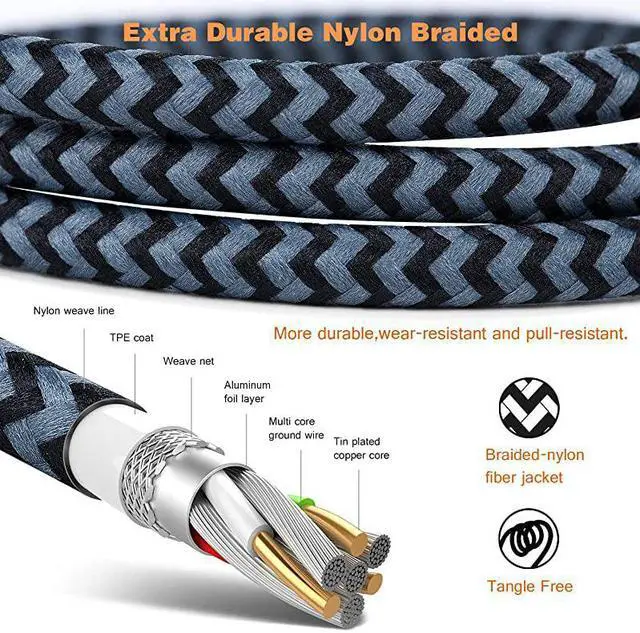 Alt view image 5 of 7 - USB Cable PS4 15FT,iSeeker Black Extra Long Durable Braided Type A Male to -B Male Charging Data Cord Compatible Samsung Galaxy S6 S7 Edge, PS4 Controller, BLU, Moto, Nexus, Smartphone
