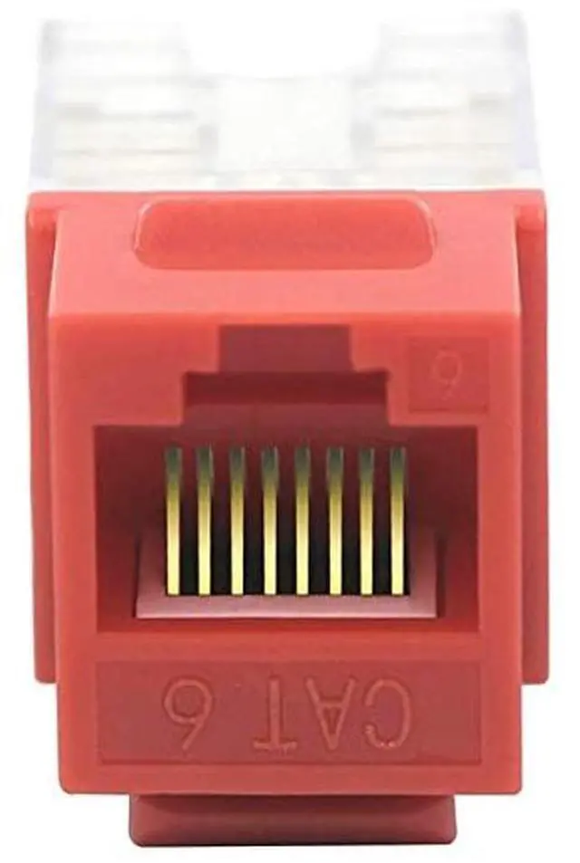 Alt view image 4 of 6 - 25Pack 90 Degree Cat6 RJ45 Keystone Jack Punch Down Keystone Jack AdapterRed UL Listed