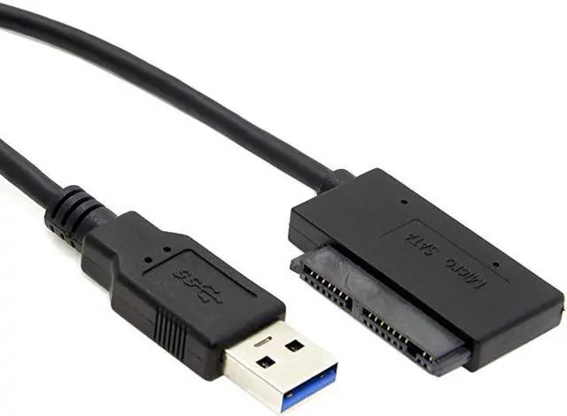 Alt view image 5 of 6 - USB Adapter Cable USB 30 to Micro SATA 7+9 16 Pin 18 90 Degree Angled Hard Disk Driver SSD Adapter Cable 10cm