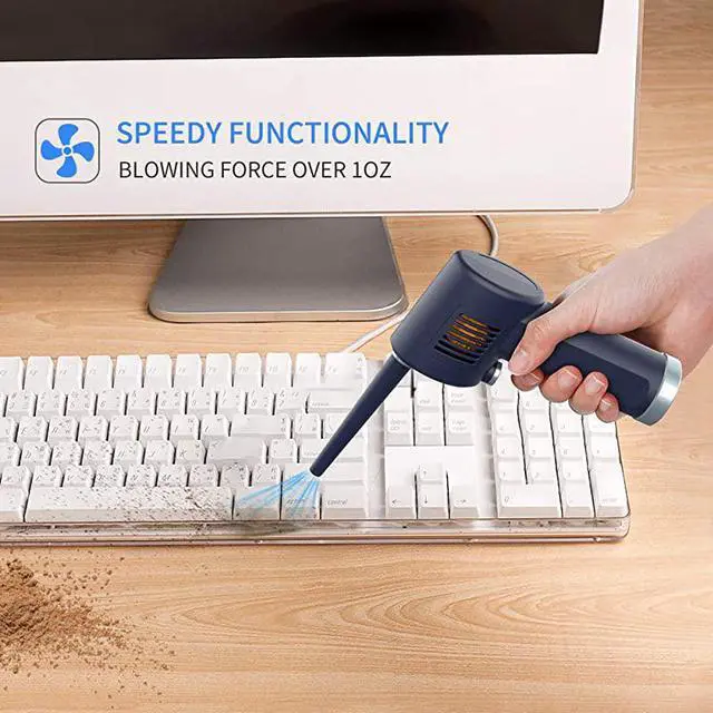 Alt view image 3 of 7 - Operated Air Duster RechargeableReusable Computer Cleaning Duster Keyboard Cleaner Portable Compressed Air 10W Fast Charging 6000mAh Cordless No Gas