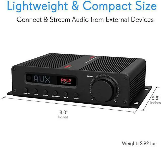 Alt view image 3 of 7 - Wireless Bluetooth Home Audio Amplifier 100W 5 Channel Home Theater Power Stereo Receiver Surround Sound w HDMI AUX FM Antenna Subwoofer Speaker Input 12V Adapter  PFA540BT