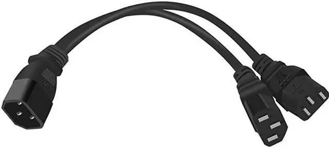 Alt view image 5 of 6 - 3Pack UPS Server Y Splitter C14 to 2 x C13 Power Adapter Cable Cord 30cm