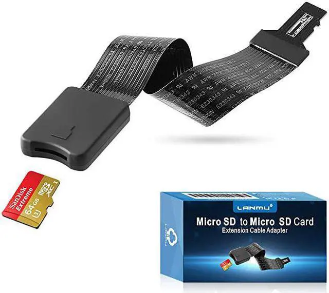 Main image of Micro SD to Micro SD Card Extension Cable Adapter Flexible Extender Compatible with Ender 3 Pro/Ender 3/Ender 3 V2/Ender 5/SanDisk MicroSDHC/Anet A8 3D Printer/Raspberry Pi/GPS/TV(5.9in/15cm)