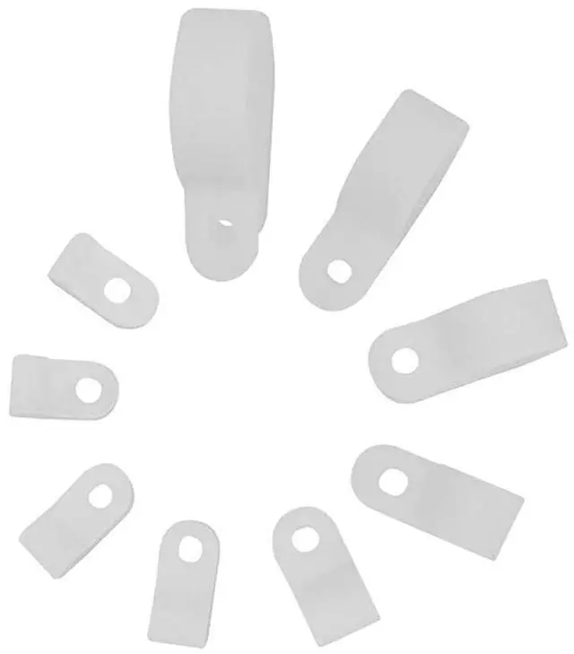 Alt view image 2 of 6 - 225pcs 9 Size White Nylon RType Cable Clamp Fastener Assortment Kit for 18 316 14 516 38 12 58 34 1 Inch Dia Wire Tube Plastic Wire Cord Clip Fixer