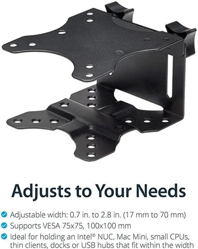 Alt view image 4 of 7 - com Thin Client Mount Mini PC VESA Mount Adjustable 7 to 28 Under Desk Computer Mount Mac Mini Monitor Mount ACCSMNT