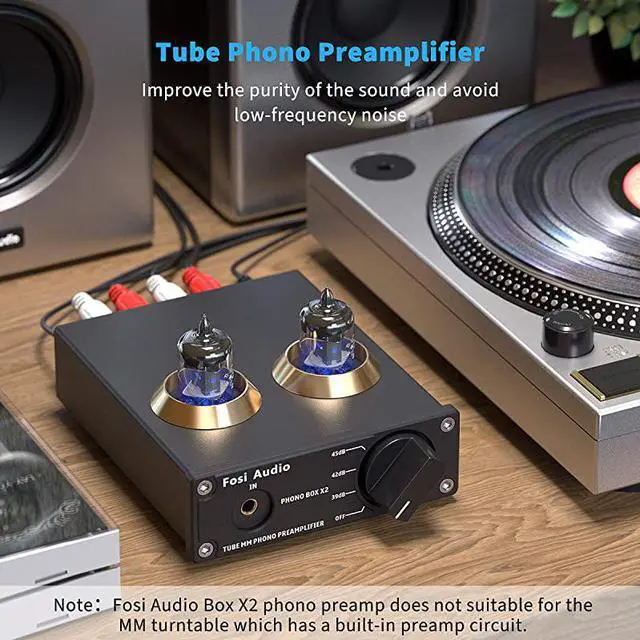 Alt view image 5 of 7 - Phono Preamp for Turntable Preamplifier MM Phonograph Preamplifier with Gain Gear Mini Stereo Audio HiFi PreAmplifier for Record Player with DC 12V Power Supply Box X2