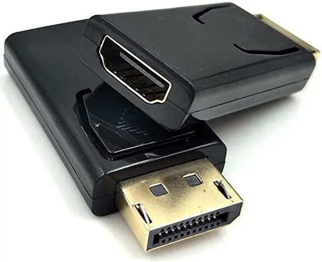 Alt view image 3 of 7 - 2Pack DP to HDMI Adapter 4K 3D DisplayPort DP to HDMI Converter Male to Female 14V Gold Plated Black Displayport Male to HDMI Female