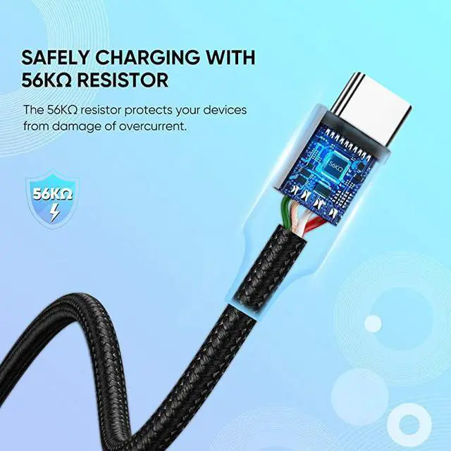 Alt view image 5 of 7 - USB Type C Cable Nylon Braided USB A to USB C Fast Charger Compatible for Samsung Galaxy S20 S10 S9 S8 Note 9 8 GoPro Hero 7 5 6 PS5 Controller Nintendo Switch LG G8 G7 V40 3ft