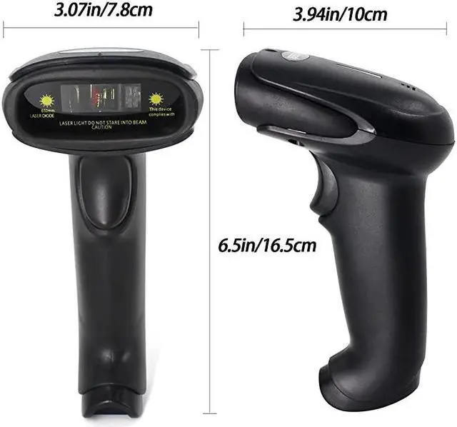 Alt view image 2 of 7 - USB Wireless Barcode Scanner Handheld Laser Barcode Reader 24GHz Wireless USB20 Wired with Receiver Storage of up to 10000 Code