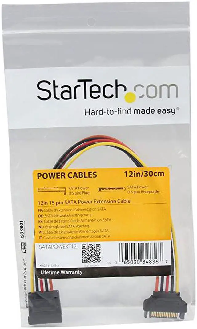 Alt view image 4 of 4 - com 12in 15 pin SATA Power Extension Cable SATA Power Male to Female Extender 12 Inch SATA Power Extension Cord SATAPOWEXT12