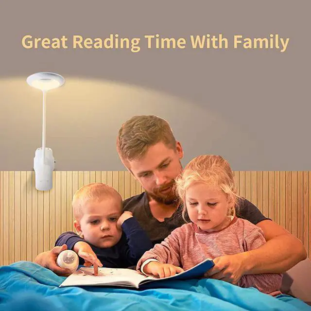 Alt view image 7 of 7 - LED Reading Light  28 LEDs USB Rechargeable Reading Lamp 3 Color x 3 Brightness Clip On Light with Safety Switch Eye Protection Book Light for Reading in Bed Touch Control Clip Desk Lamp