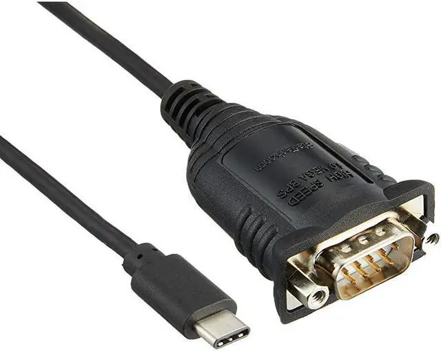 Main image of com USB C to Serial Adapter Cable with COM Port Retention - 16" (40cm) USB Type C to RS232 (DB9) Serial Converter Cable - for PLCs, Scanners, Printers - Windows/Mac/Linux (ICUSB232PROC)
