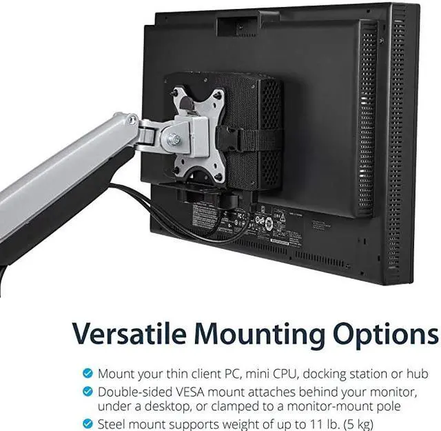 Alt view image 3 of 7 - com Thin Client Mount Mini PC VESA Mount Adjustable 7 to 28 Under Desk Computer Mount Mac Mini Monitor Mount ACCSMNT