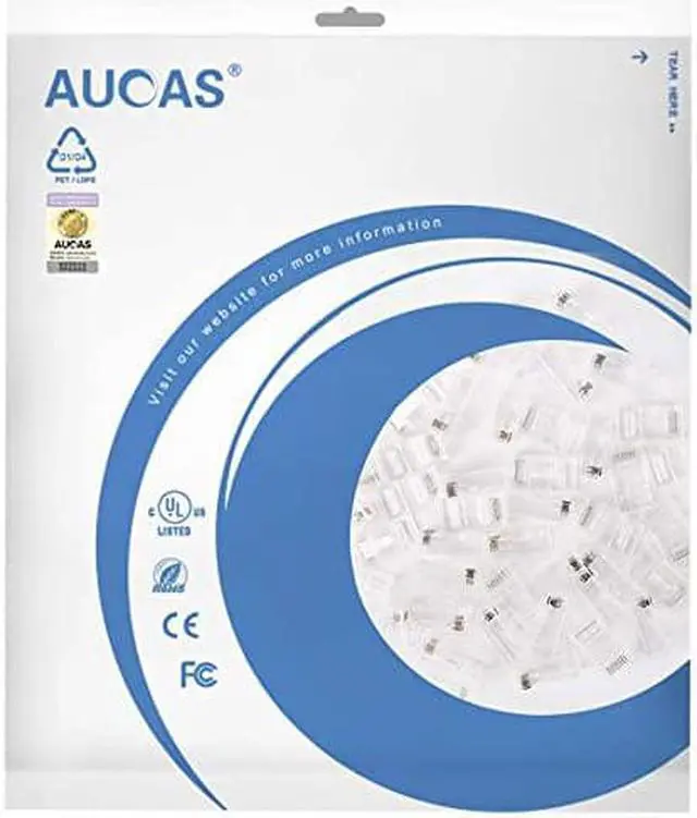 Alt view image 7 of 7 - CAT6 RJ45 Connectors Ethernet End  GoldPlated 8P8C UTP Network Plug for Solid Wire amp Standard Cable Transparent Crimp Connector Cat6a Cable Insert 50Pack