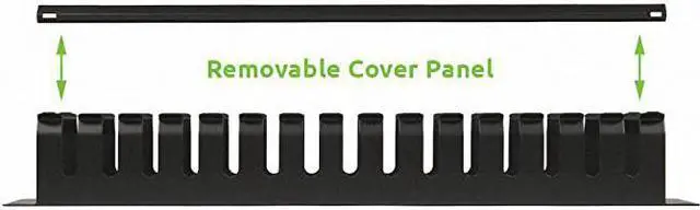 Alt view image 2 of 3 - 2U Metal Rack Mount Horizontal Cable Manager Duct Raceway for 19 Inch Server Rack