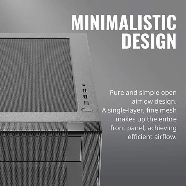 Alt view image 2 of 7 - Master MasterBox NR600 ATX MidTower with Front Mesh Ventilation Minimal Design Tempered Glass Side Panel and Single Headset Jack