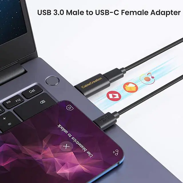 Alt view image 7 of 7 - USB 30 A Male to USBC Female Adapter  USB A to Type C Converter Compatible with Laptops Oculus Quest Link and More Devices with Standard USB A Ports