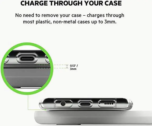 Alt view image 4 of 7 - BoostCharge 10W Fast Dual Wireless Charging Pad, Includes QuickCharge 3.0 Wall Charger and Cable, Case Compatible for iPhones, Airpods, Galaxy and Other Qi Enabled Devices (includes AC adapter)