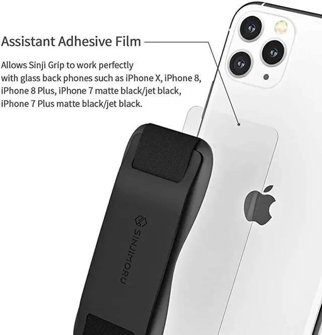 Alt view image 4 of 7 - Silicone Mobile Phone Grip with Stand Cell Phone Stand for Desk Secure iPhone Holder Strap for All Smartphone Sinji Grip Silicone Midnight Blue
